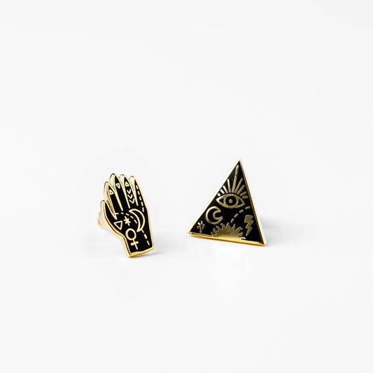 Mystic Powers Earrings - Gold Witchy Goth Statement Studs