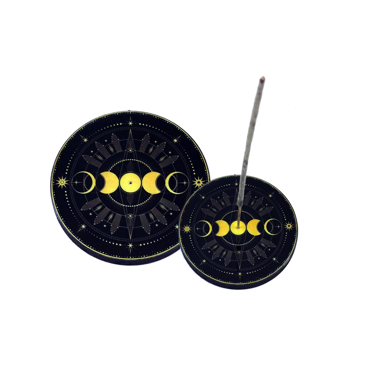 Triple Moon Wooden Incense Burner (4 in.)