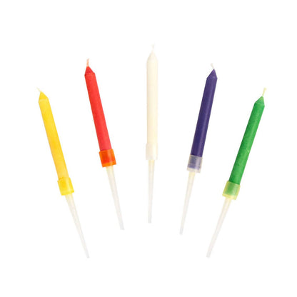 Rainbow Flame Birthday Candles - 12 Pack