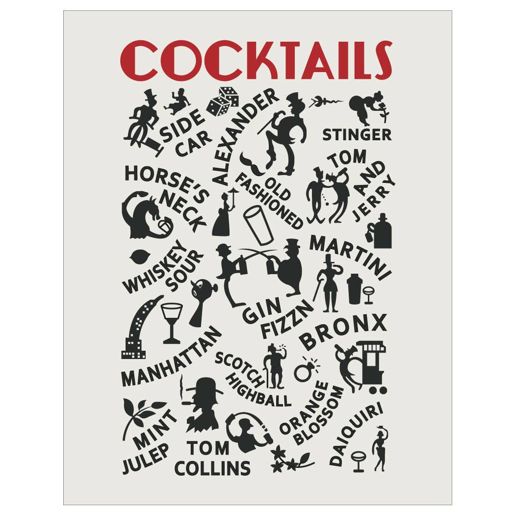 Classic Cocktails List Magnet