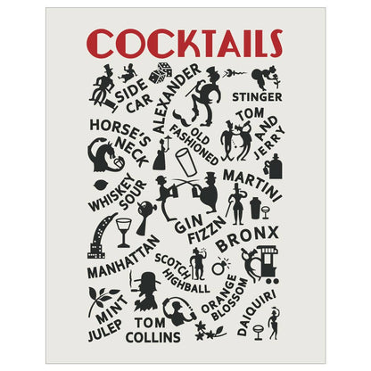 Classic Cocktails List Magnet