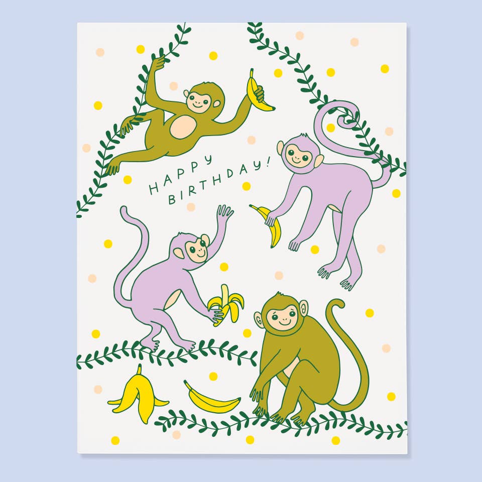 Monkey Birthday Card