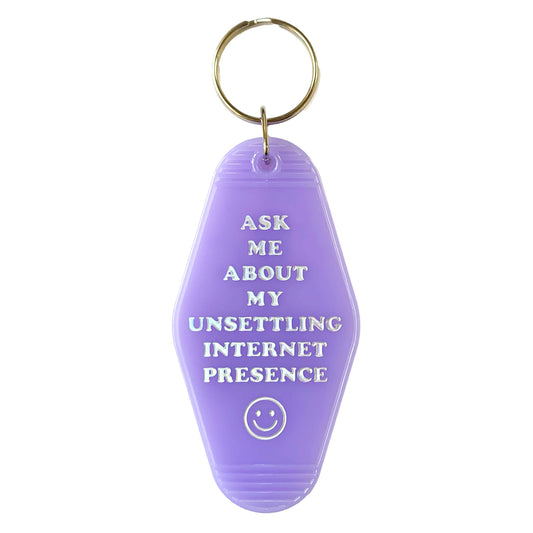 Unsettling Internet Presence Motel Tag Keychain