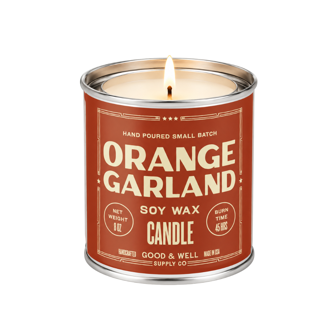 Orange Garland Soy Candle - 1/2 Pint / Cotton Wick