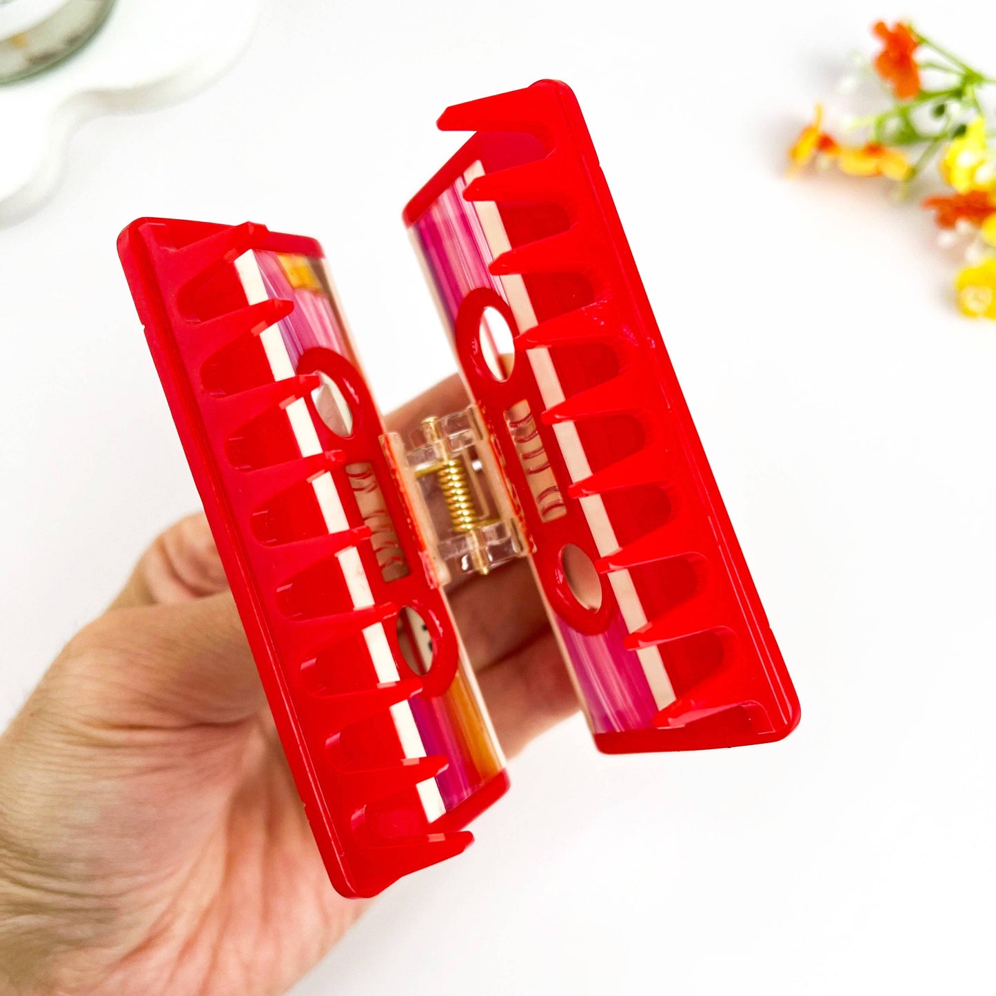 Retro Red Cassette Acetate Hair Claw Clip
