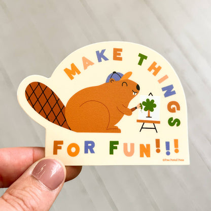 Make Things For Fun Beaver Vinyl Sticker
