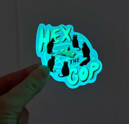 Hex the GOP Glow in the Dark Vinyl Sticker