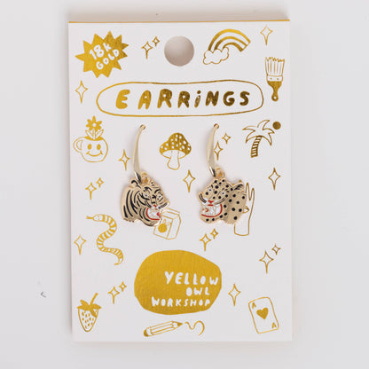 Tiger & Cheetah Earrings - Kristina Micotti Gold Jewelry
