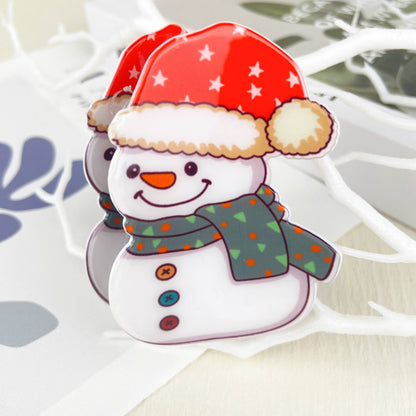 Snowman Hair Claw Clip