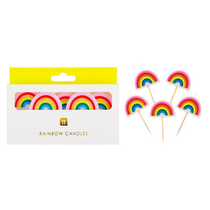 Rainbow Shaped Birthday Candles - 5 Pack