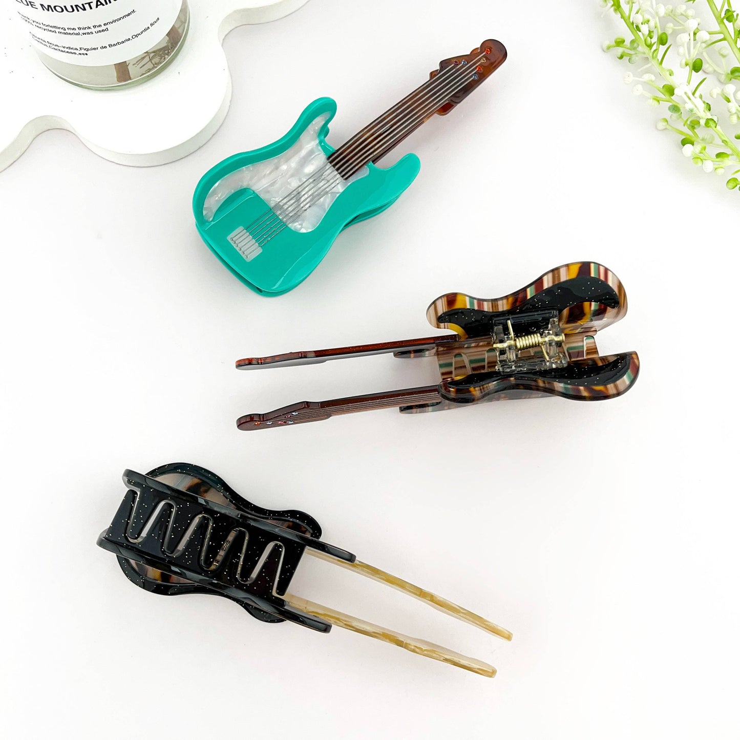Guitar Acetate Hair Claw Clip