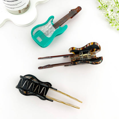 Guitar Acetate Hair Claw Clip