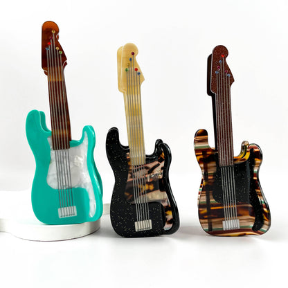 Guitar Acetate Hair Claw Clip