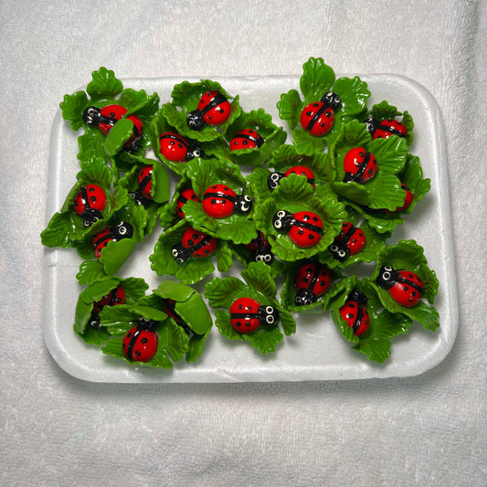 Ladybug on Leaf Kitchen Magnet