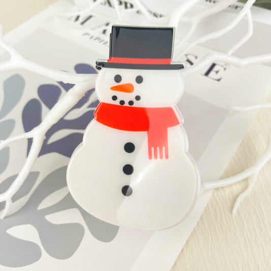 Snowman Hair Claw Clip