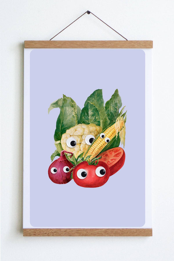 Googly Veg Print: None / Large - 12" x 18"