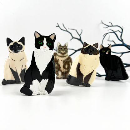 Black Cat Hair Claw Clip