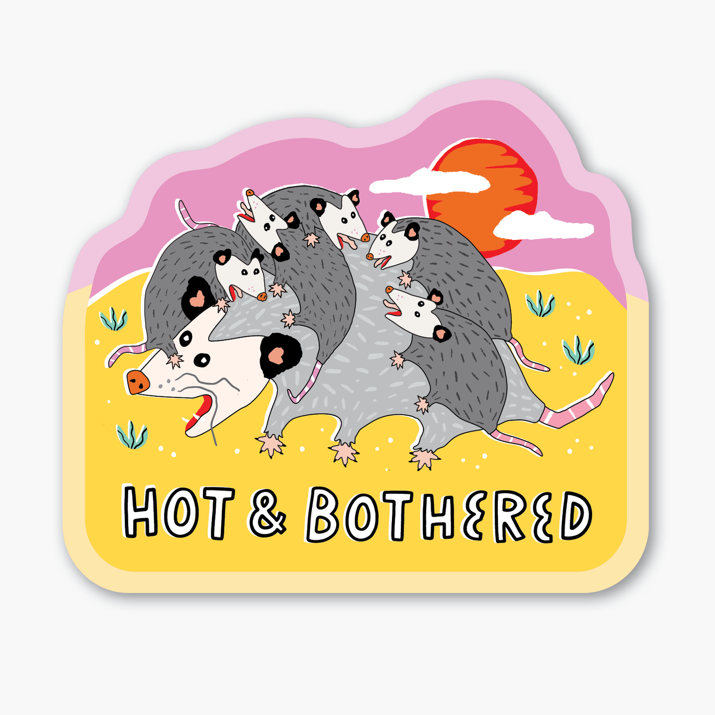 Hot & Bothered Possum Sticker