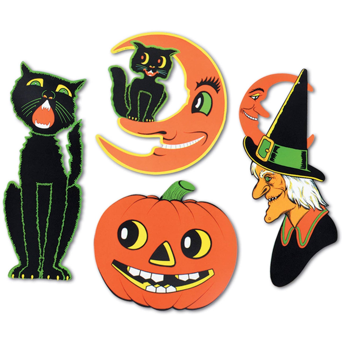 Halloween Cutouts Set C, 14-23", Pack of 4 designs