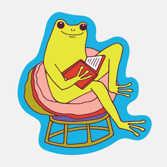 Bookish Frog Sticker