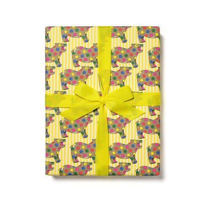 Star Hippos wrapping paper