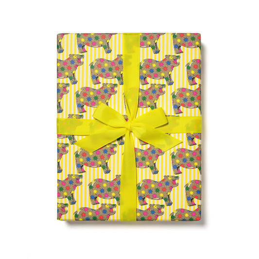 Star Hippos wrapping paper