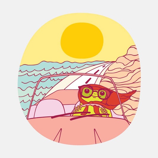 Driving Froggy Sticker