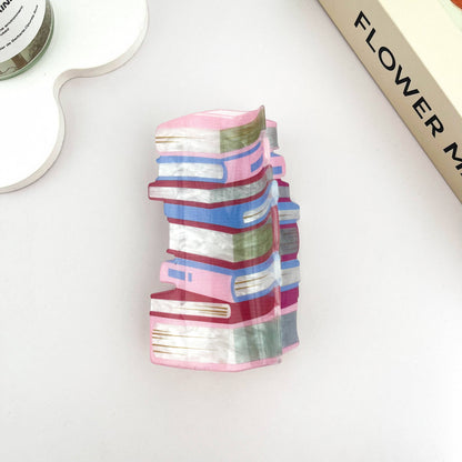 Stack of Books Hair Claw Clip