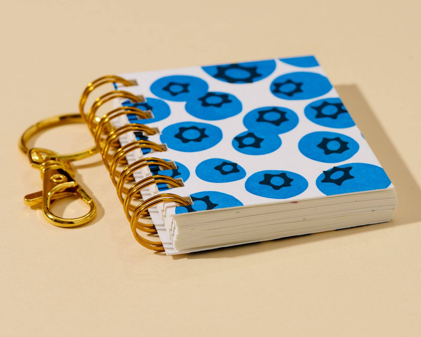 Letterpress Mini Notebook Bag Charm—Blueberry