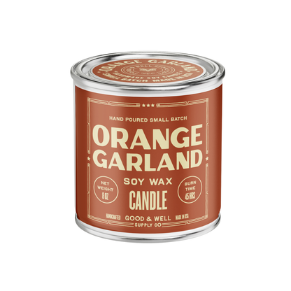 Orange Garland Soy Candle - 1/2 Pint / Cotton Wick
