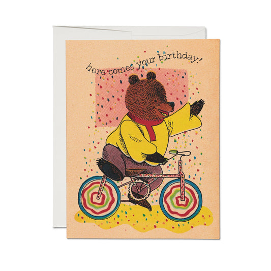 Richard Scarry Cycling Bear greeting card