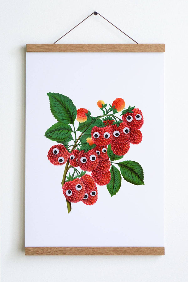 Googly Raspberries Print: Pink / Large - 12" x 18"