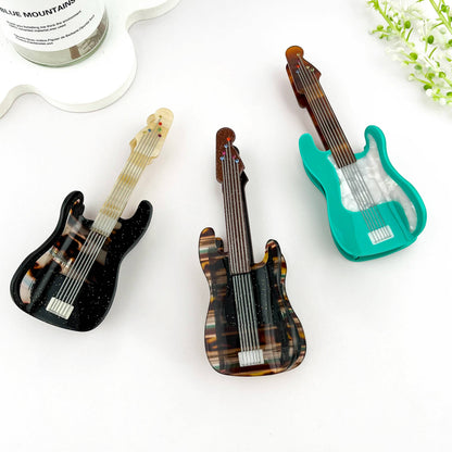 Guitar Acetate Hair Claw Clip