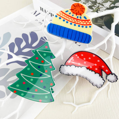 Snowman Hair Claw Clip