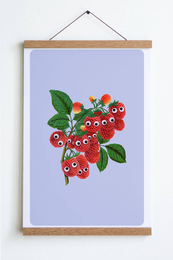 Googly Raspberries Print: Pink / Large - 12" x 18"