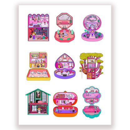 Polly Pocket Homes print