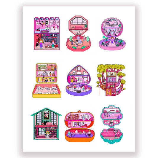 Polly Pocket Homes print
