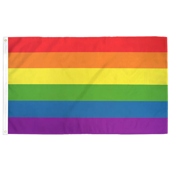 Rainbow LGBTQ Pride Flag: (L) 3ft x 5ft with Grommets