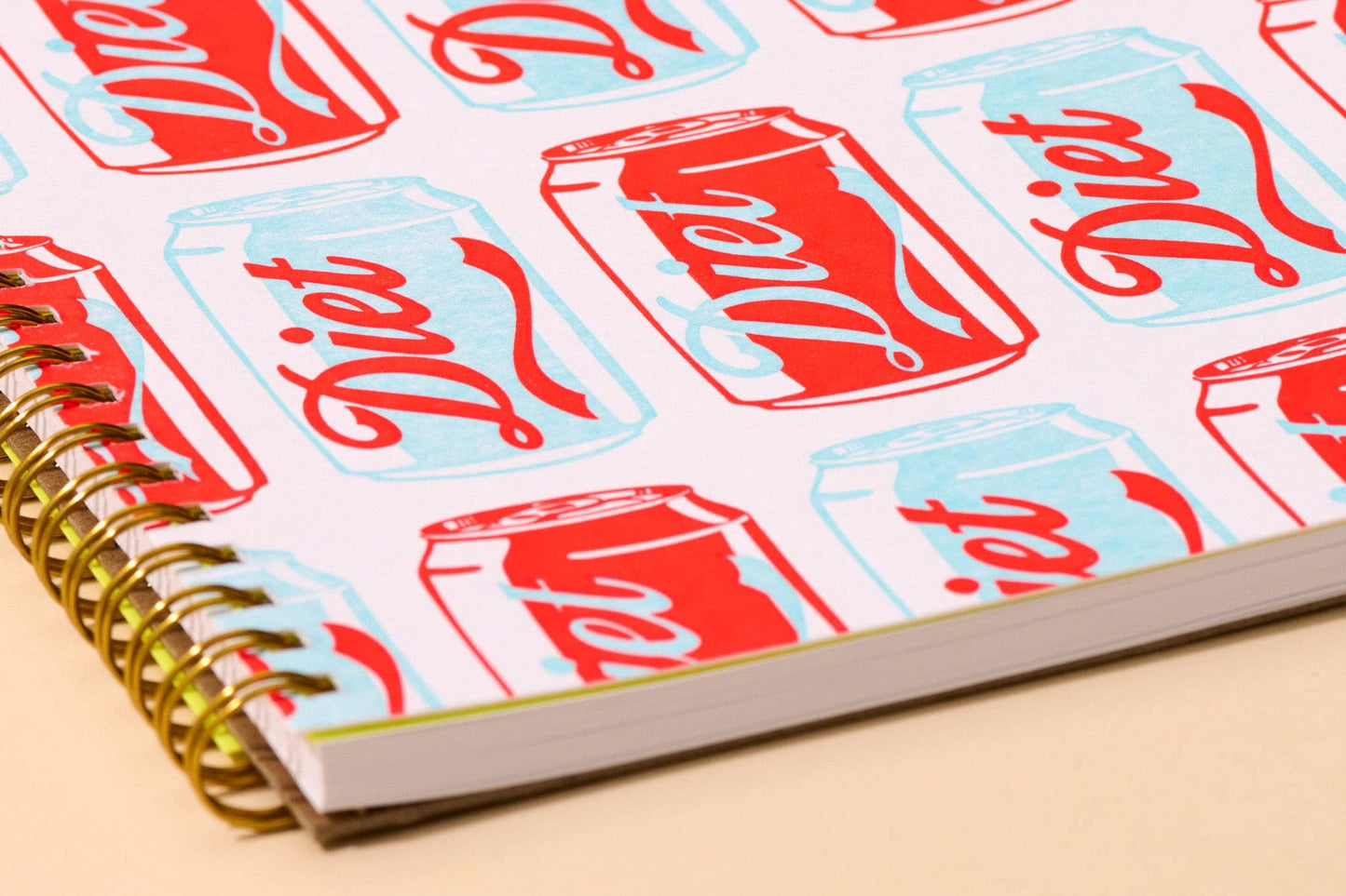 Letterpress A5 Lined Spiral Notebook—Diet Soda