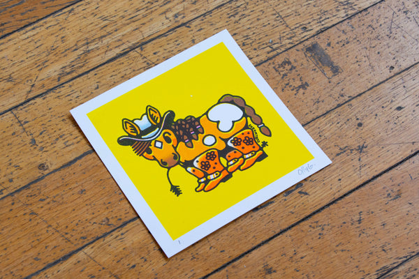 Horse in Boots - 5x5" Risograph Print