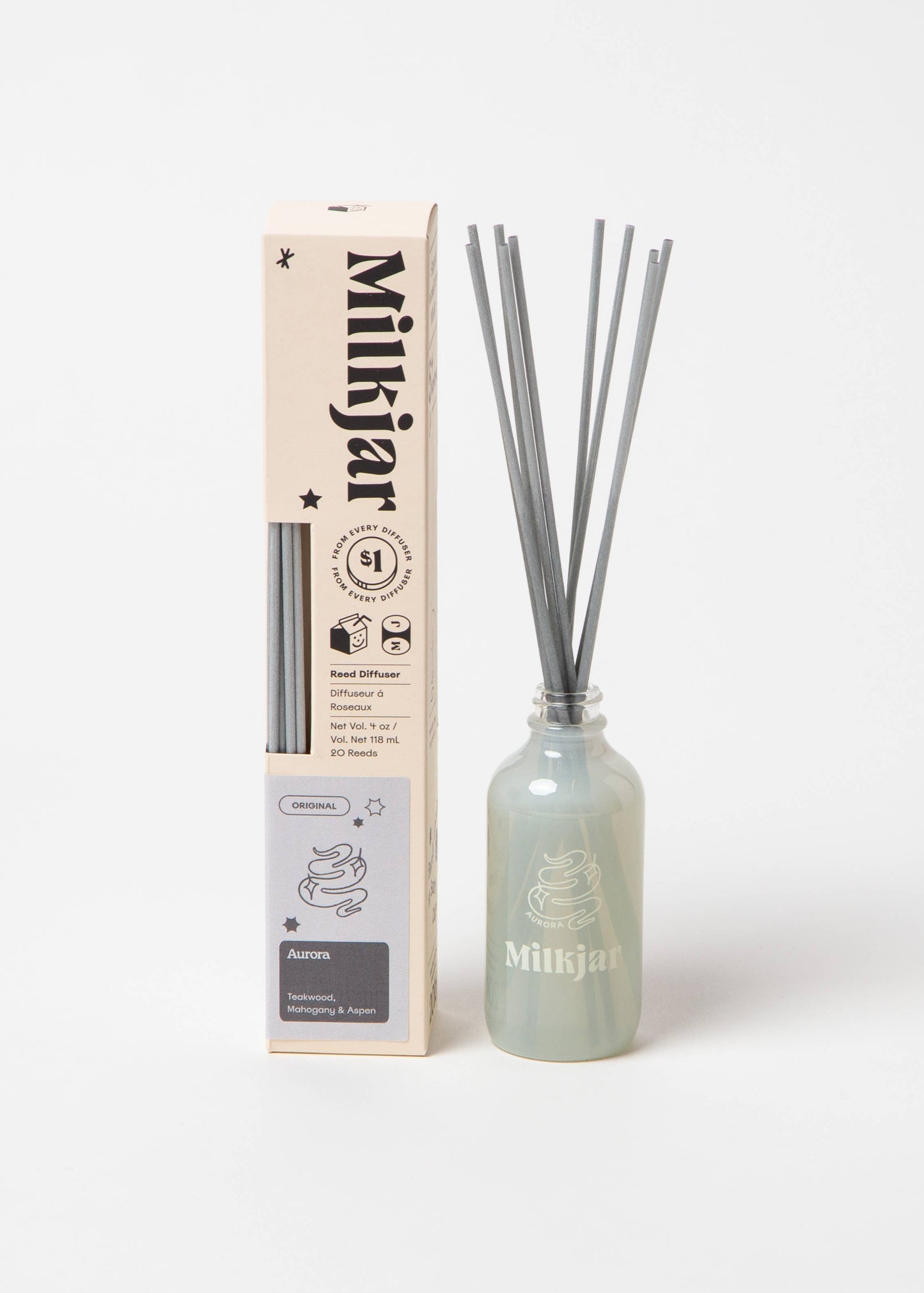 Aurora - Mahogany, Teakwood & Aspen 4oz Reed Diffuser