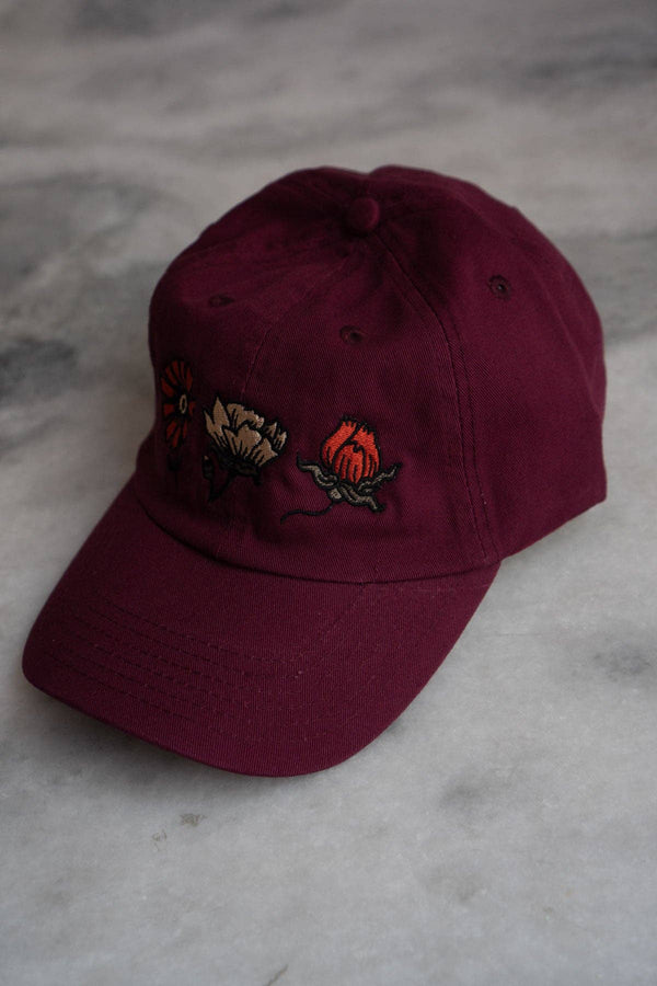 Ditsy Dad Hat: Maroon