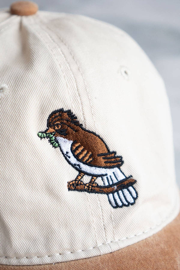 Bird Treat Two-Tone Dad Hat: Cream / Brown