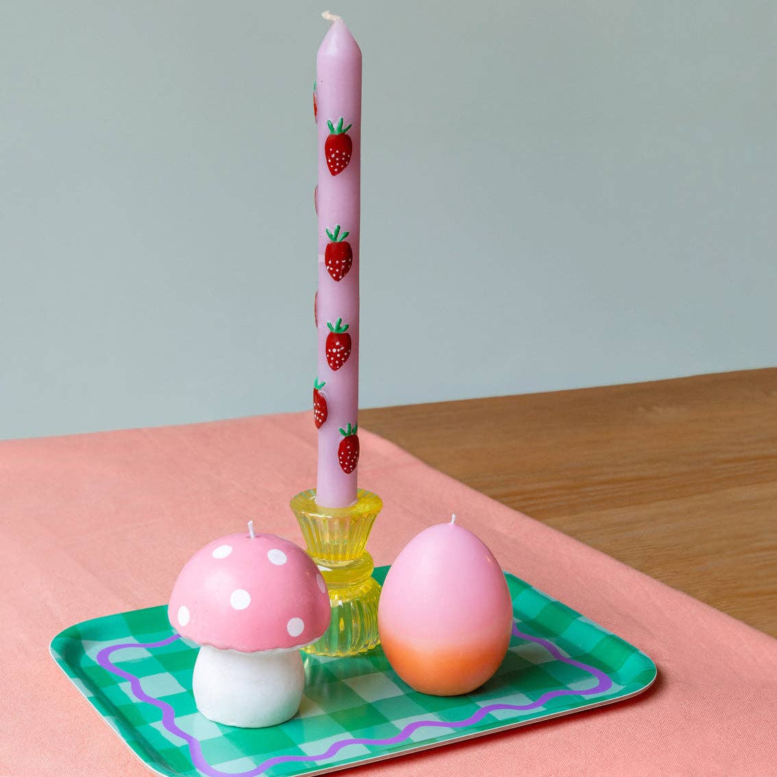 Pink Mushroom Candle