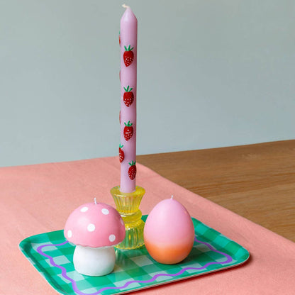 Pink Mushroom Candle