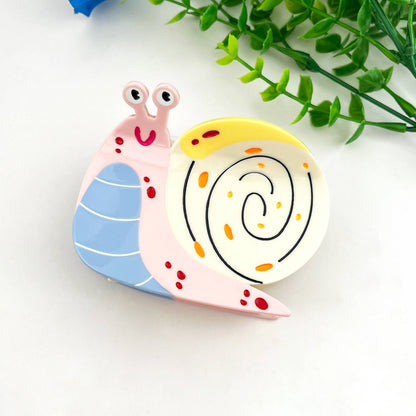 Happy Snail Hair Claw Clip: Pink