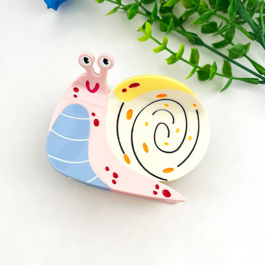 Happy Snail Hair Claw Clip: Pink