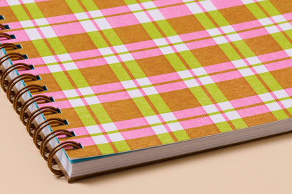 Gingham Picnic Letterpress A5 Spiral Notebook