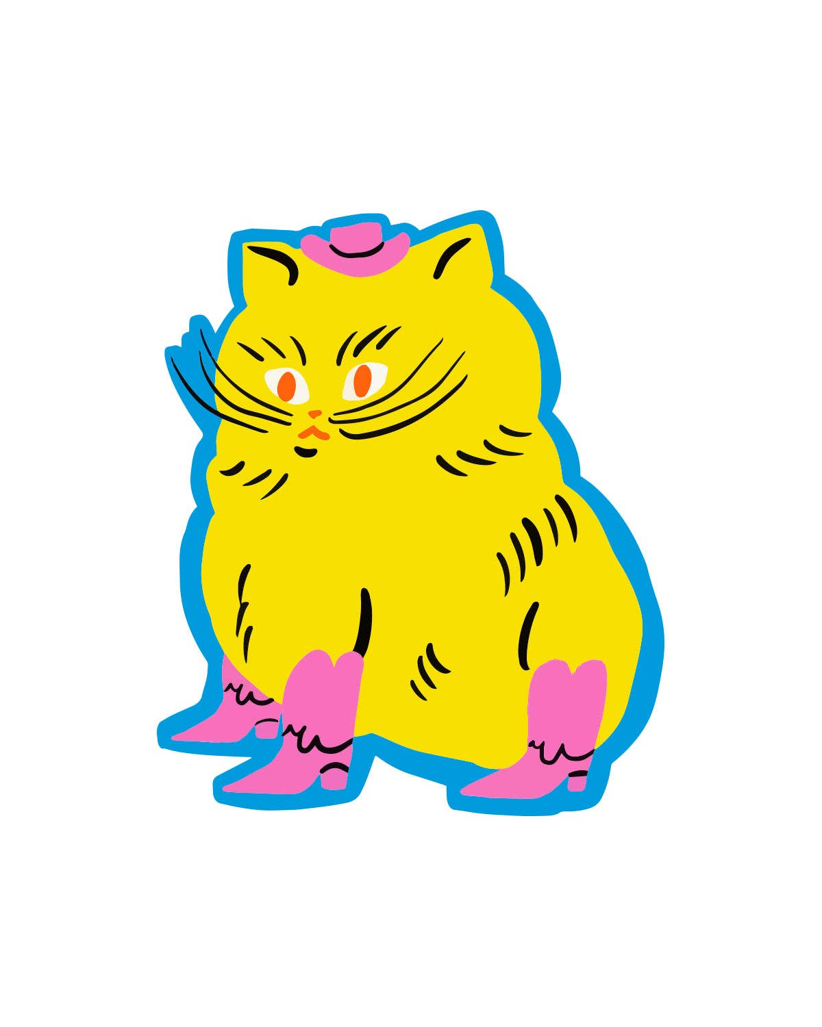 Kitten in Boots Sticker