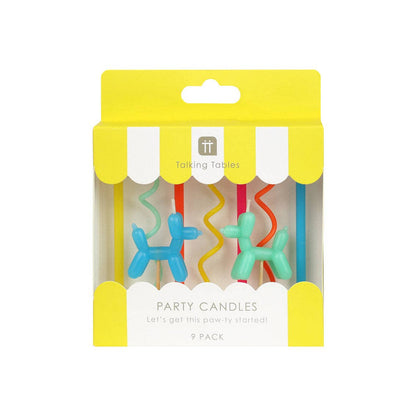 Balloon Dog Birthday Candles - 9 Pack